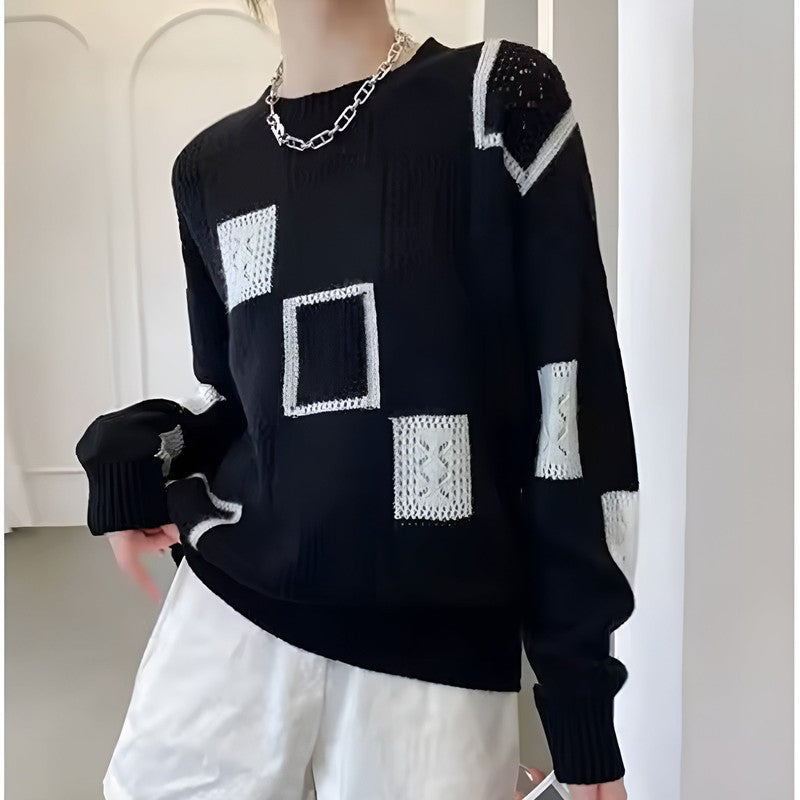 Zaydeanne | Patchwork Block Knit Sweater