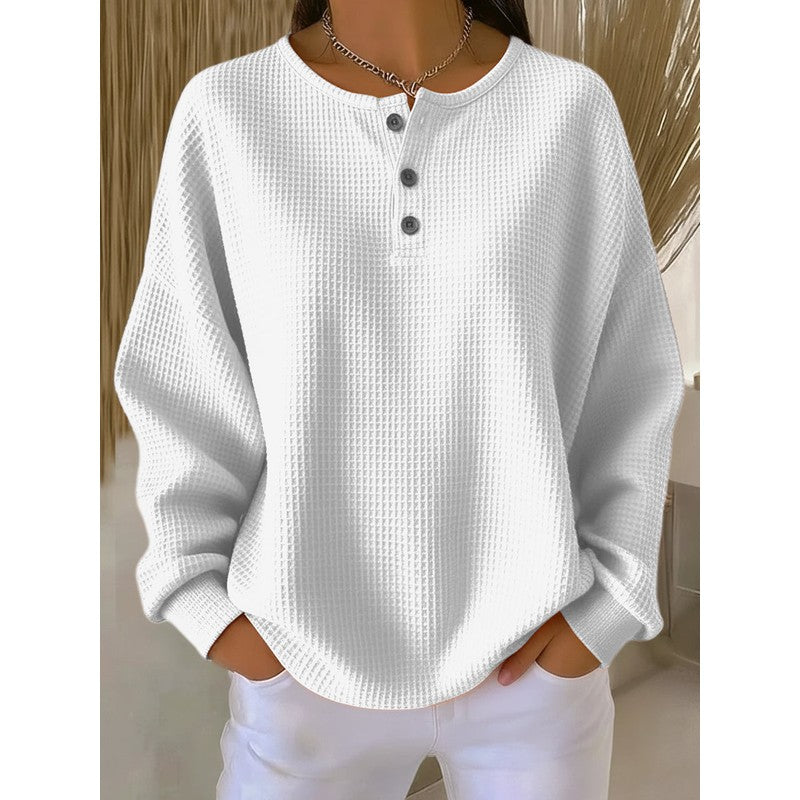 Milagros | Loose-Fit Henley Sweatshirt