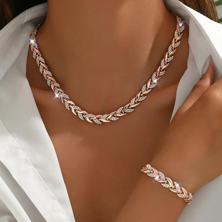 Elena | Rhinestone Chevron-Link Jewelry Set