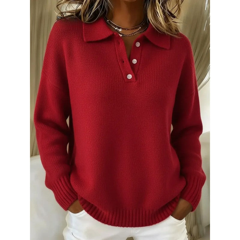 Leonie | Relaxed Polo Collar Sweater