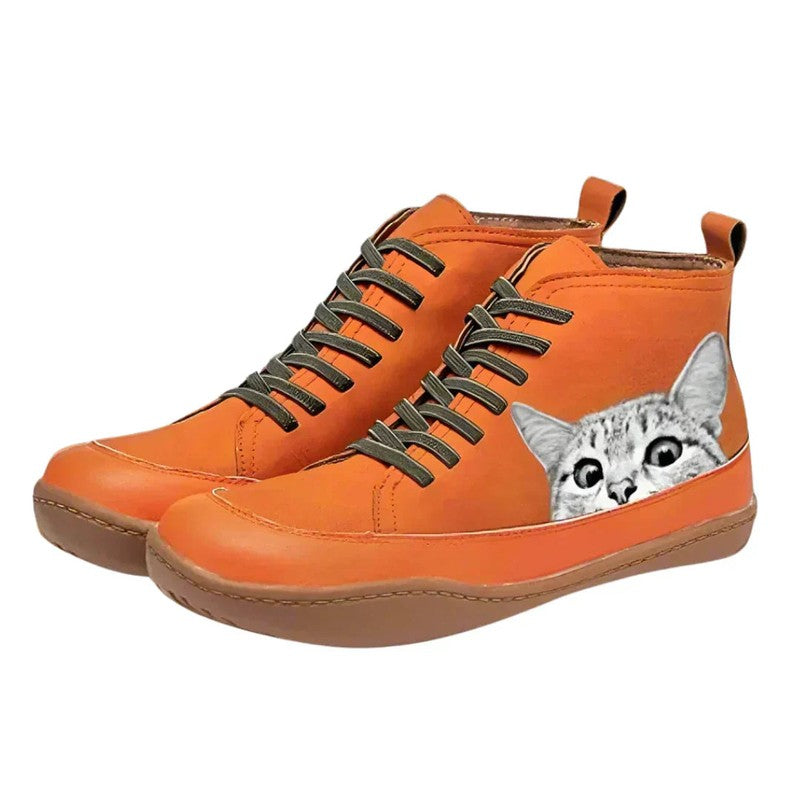 Eliza | Cat Graphic Ankle Boots