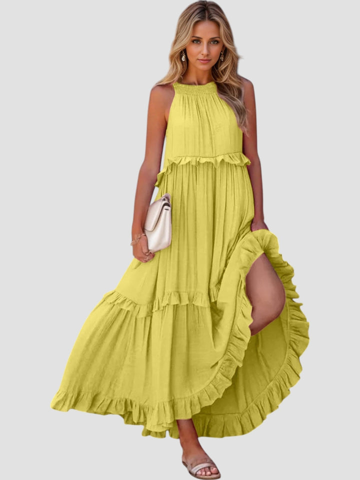 Selah | Ruffled Halter Midi Dress