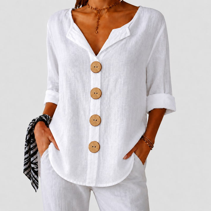 Amira | Button-Front Relaxed Blouse