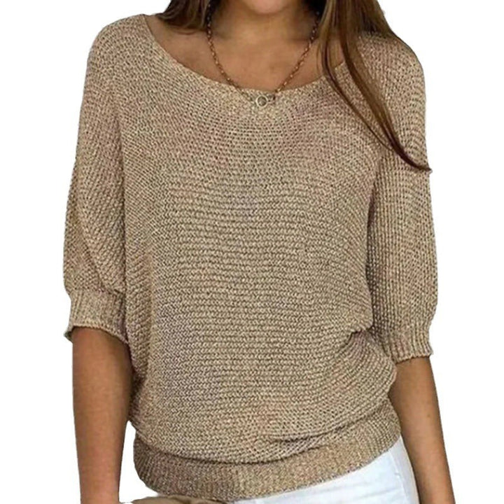 Brigitte | Relaxed Knit Off-Shoulder Sweater