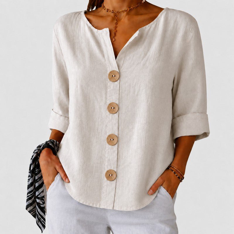 Amira | Button-Front Relaxed Blouse
