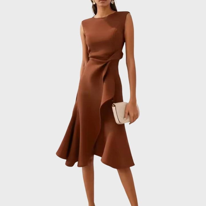 Scarlett | Draped Asymmetric Midi Dress