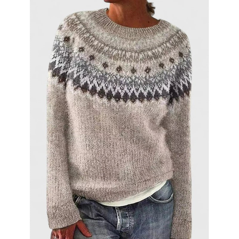 Yvanderrah | Fair Isle Yoke Relaxed Sweater