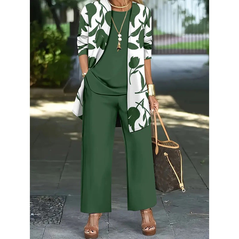 Clara | Floral Print Draped Cardigan Set