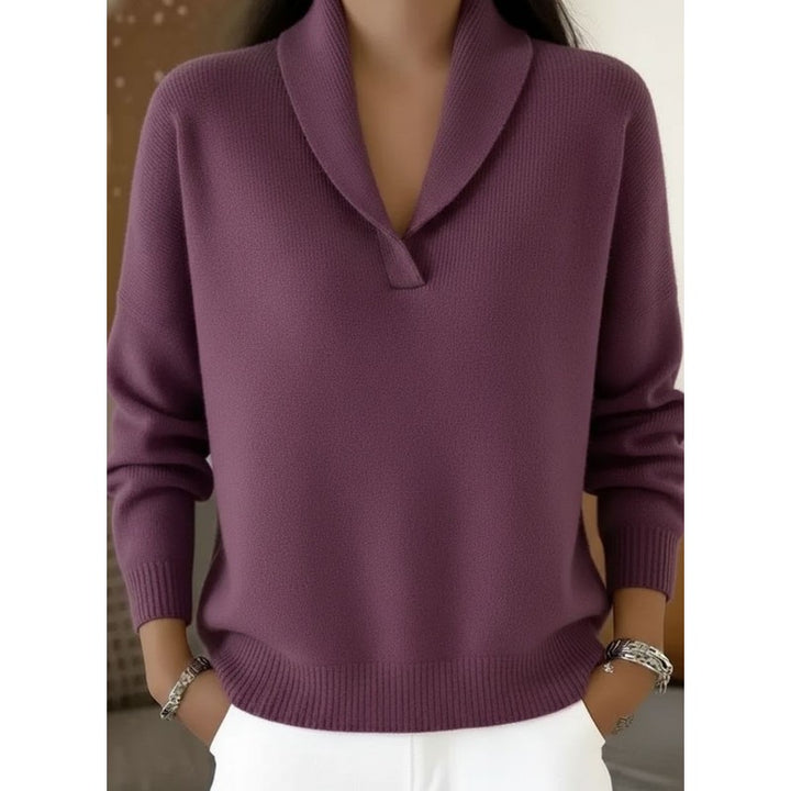 Encarna | Shawl Collar V-Neck Pullover Sweater