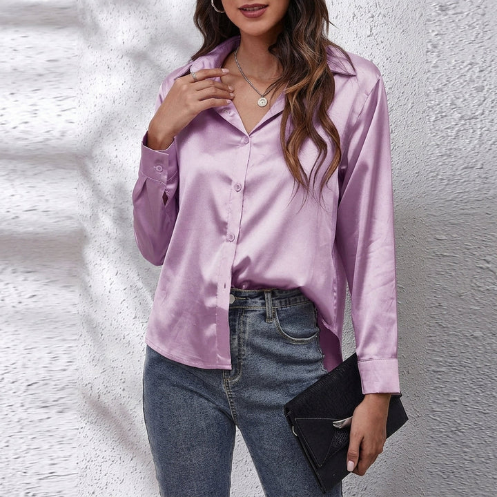 Harper | Women’s Longsleeve Satin Shirt