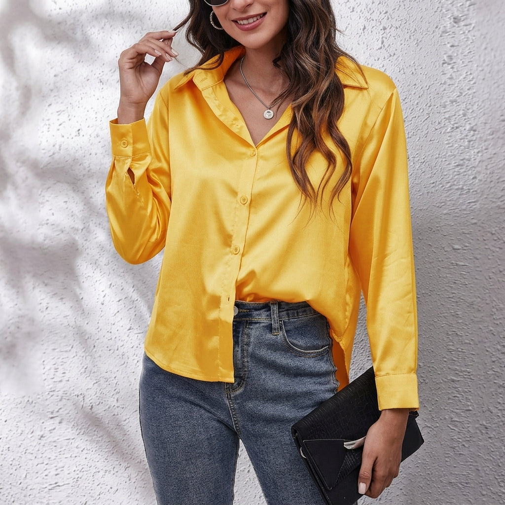 Harper | Women’s Longsleeve Satin Shirt
