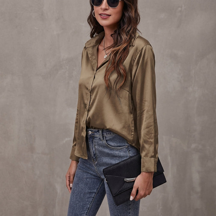 Harper | Women’s Longsleeve Satin Shirt