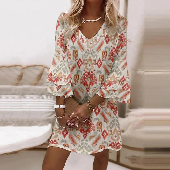Callie | Elegant Flare Sleeve Style Mini Dress