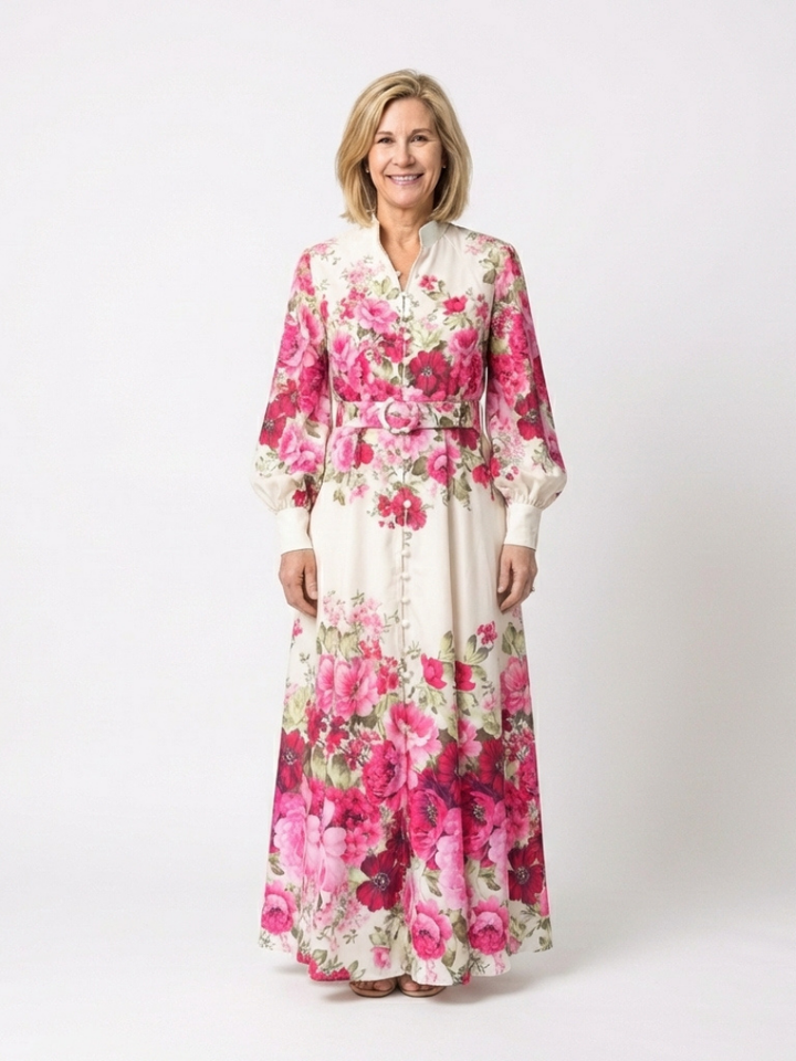 Bristol | Women's Floral Print Surplice Maxi Dress