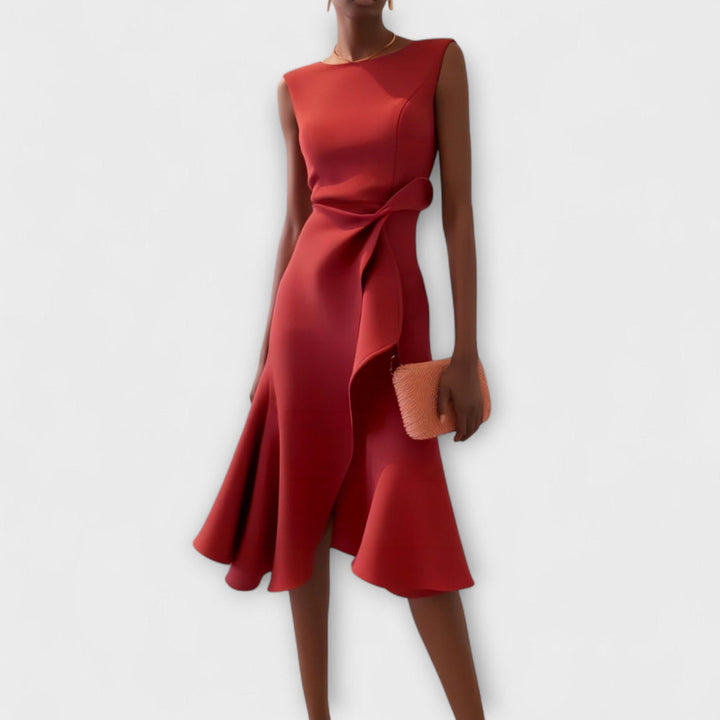 Scarlett | Draped Asymmetric Midi Dress