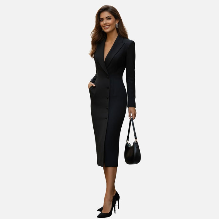 Tifanny | Blazer Dress – Long Sleeve Bodycon Midi Dress
