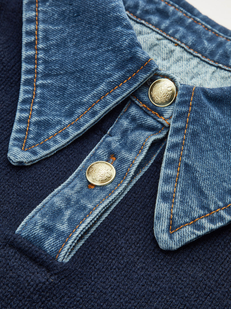 Audrey | Stylish Panel Lapel Sweater