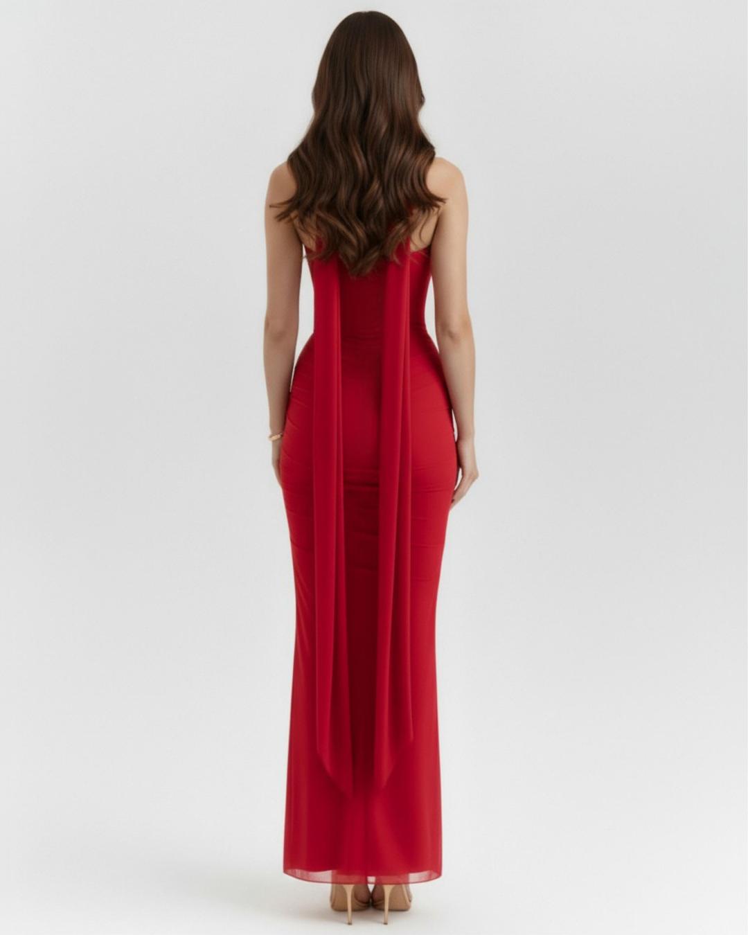Marinel | Women’s Strapless Maxi Dress with Matching Shawl