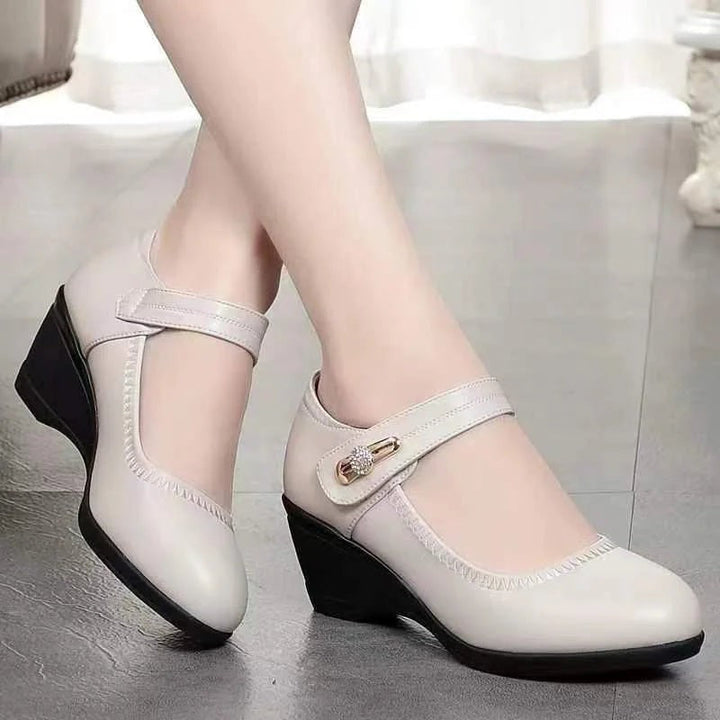 Lillian | Comfort Wedge Mary Jane Heels
