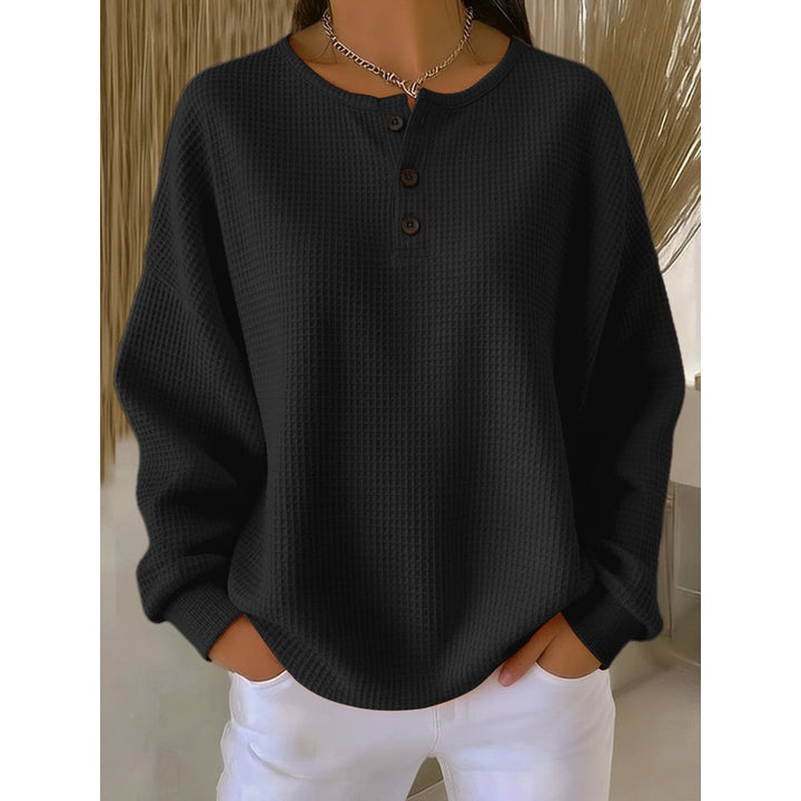 Milagros | Loose-Fit Henley Sweatshirt