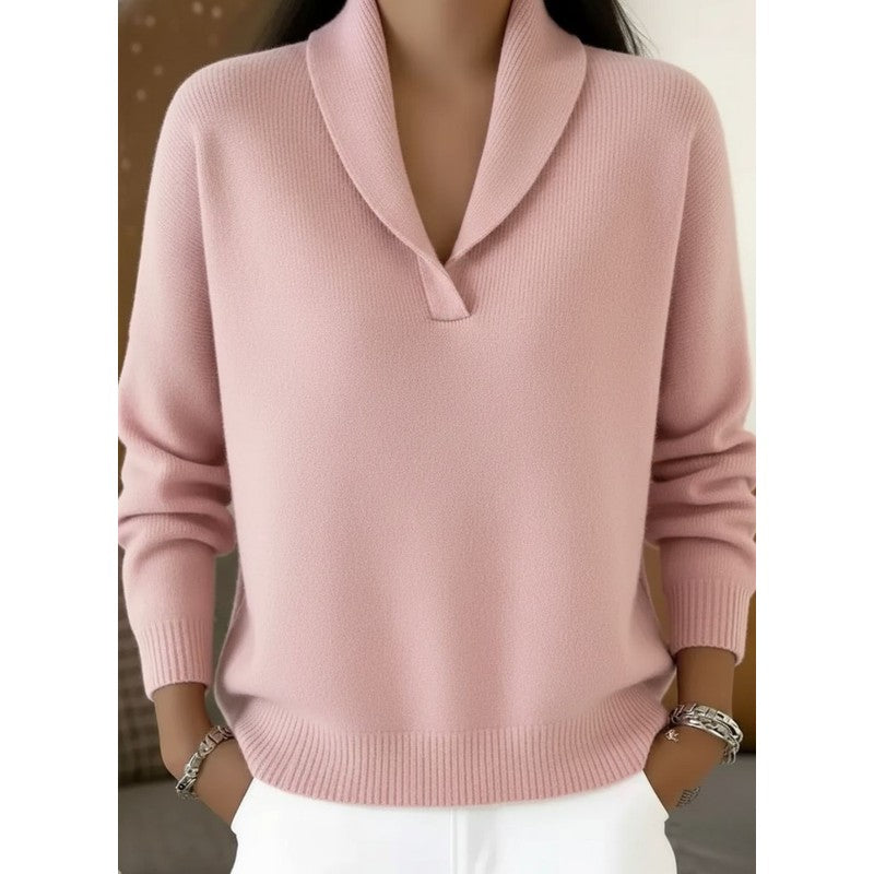 Encarna | Shawl Collar V-Neck Pullover Sweater