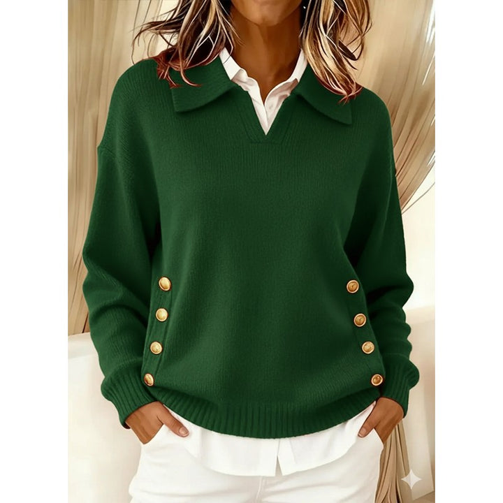 Vicenta | Polo-Collar Oversized Knit Sweater