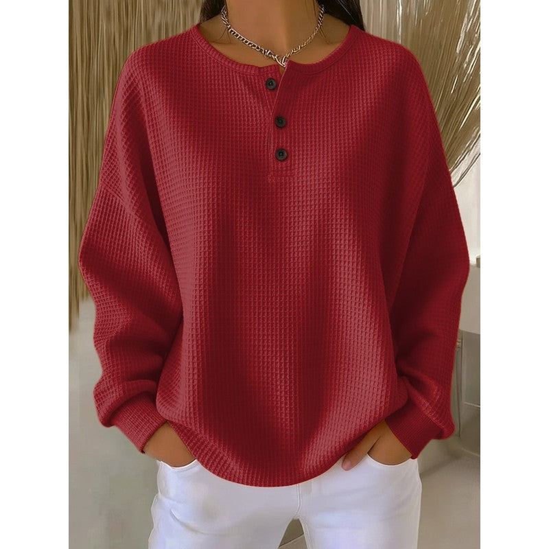 Milagros | Loose-Fit Henley Sweatshirt