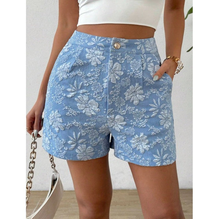 Flora | High-Waist Floral Jacquard Shorts