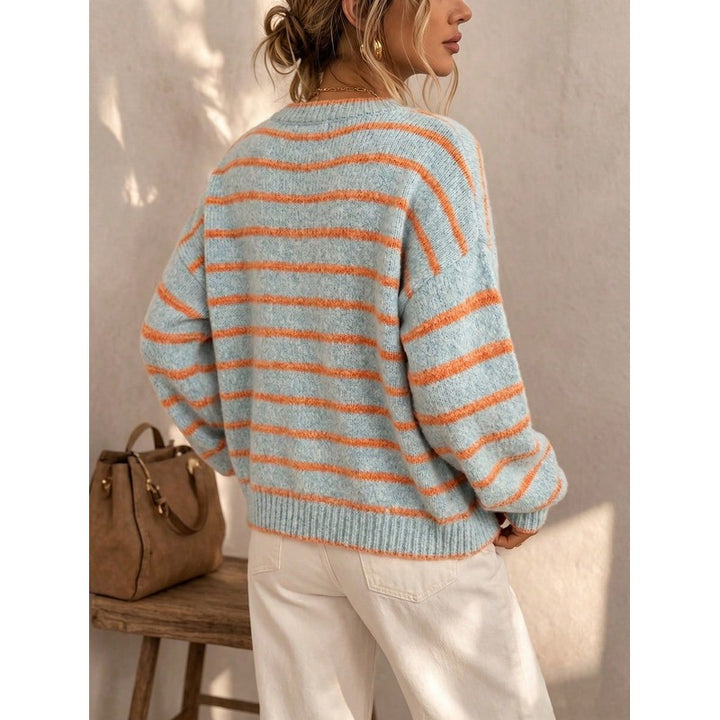 Céliane | Striped Knit Open-Front Cardigan