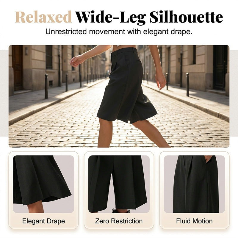 Clara | Relaxed Wide-Leg Bermuda Shorts