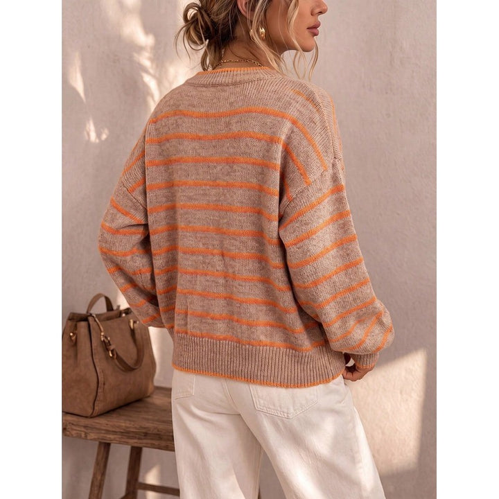 Céliane | Striped Knit Open-Front Cardigan