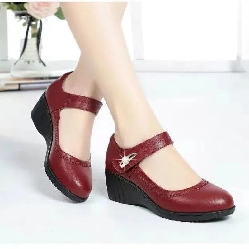Lillian | Comfort Wedge Mary Jane Heels
