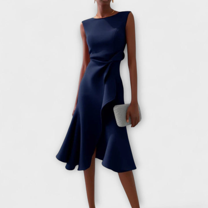 Scarlett | Draped Asymmetric Midi Dress