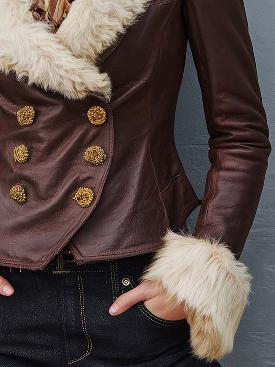 Arabella | Women's Fur-Trimmed Leather Jacket