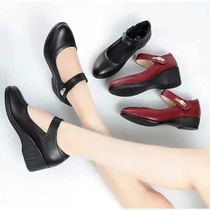 Lillian | Comfort Wedge Mary Jane Heels