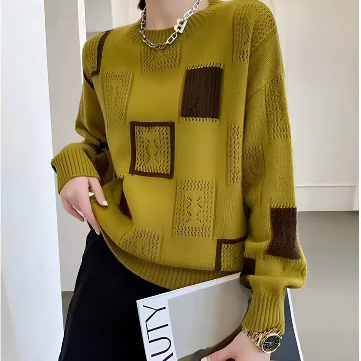 Zaydeanne | Patchwork Block Knit Sweater