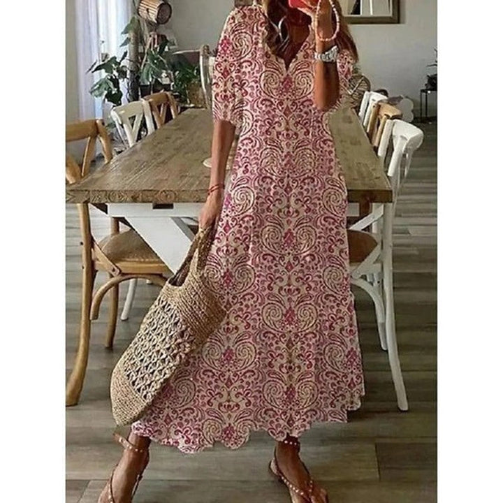 Anya | Bohemian Print Maxi Dress