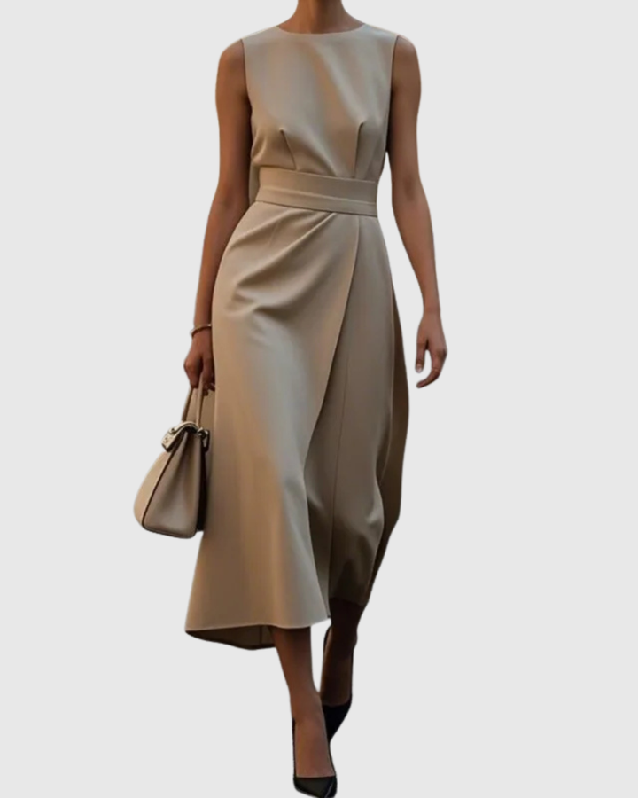 Lumi | Draped Sleeveless Midi Dress
