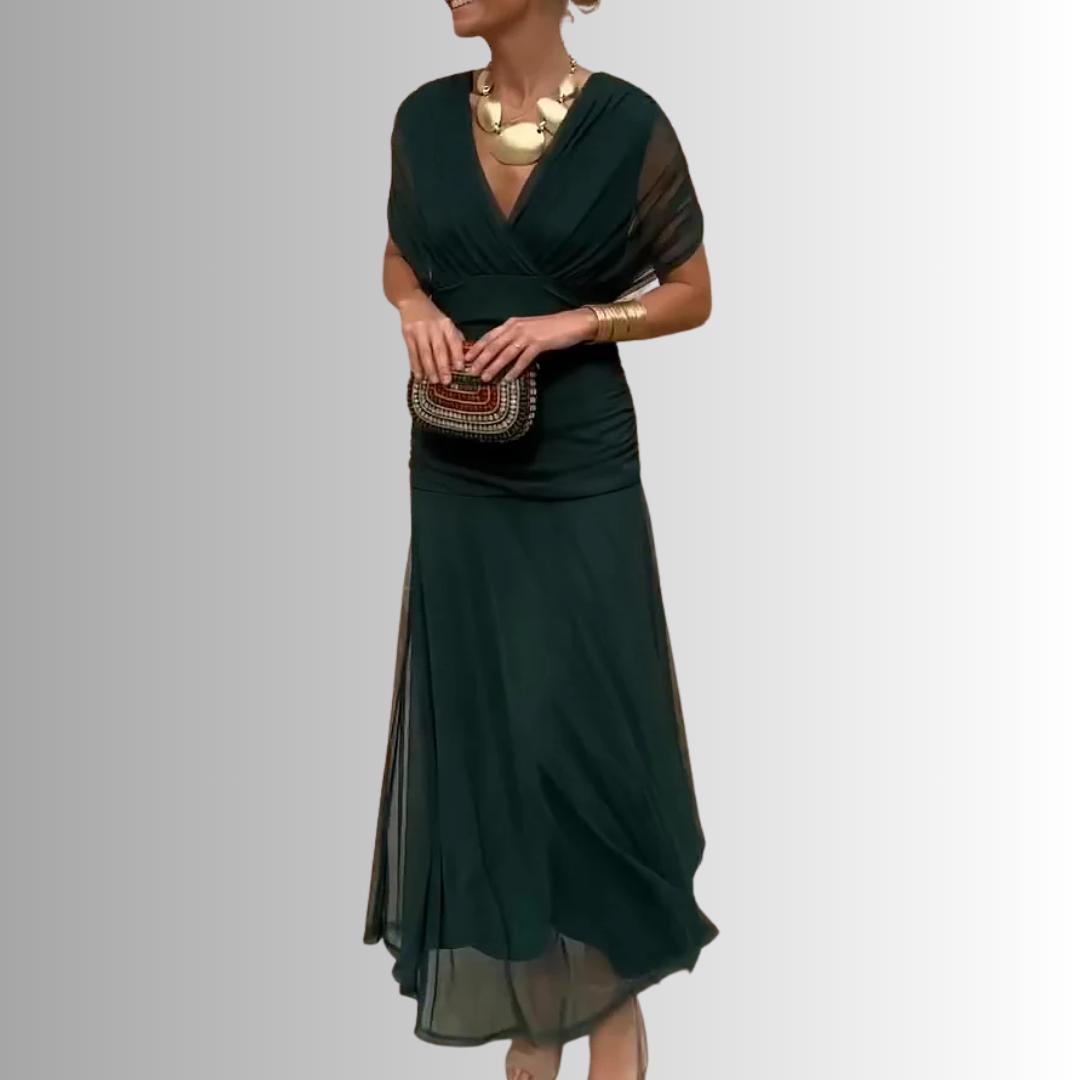Laura | Draped V Neck Maxi