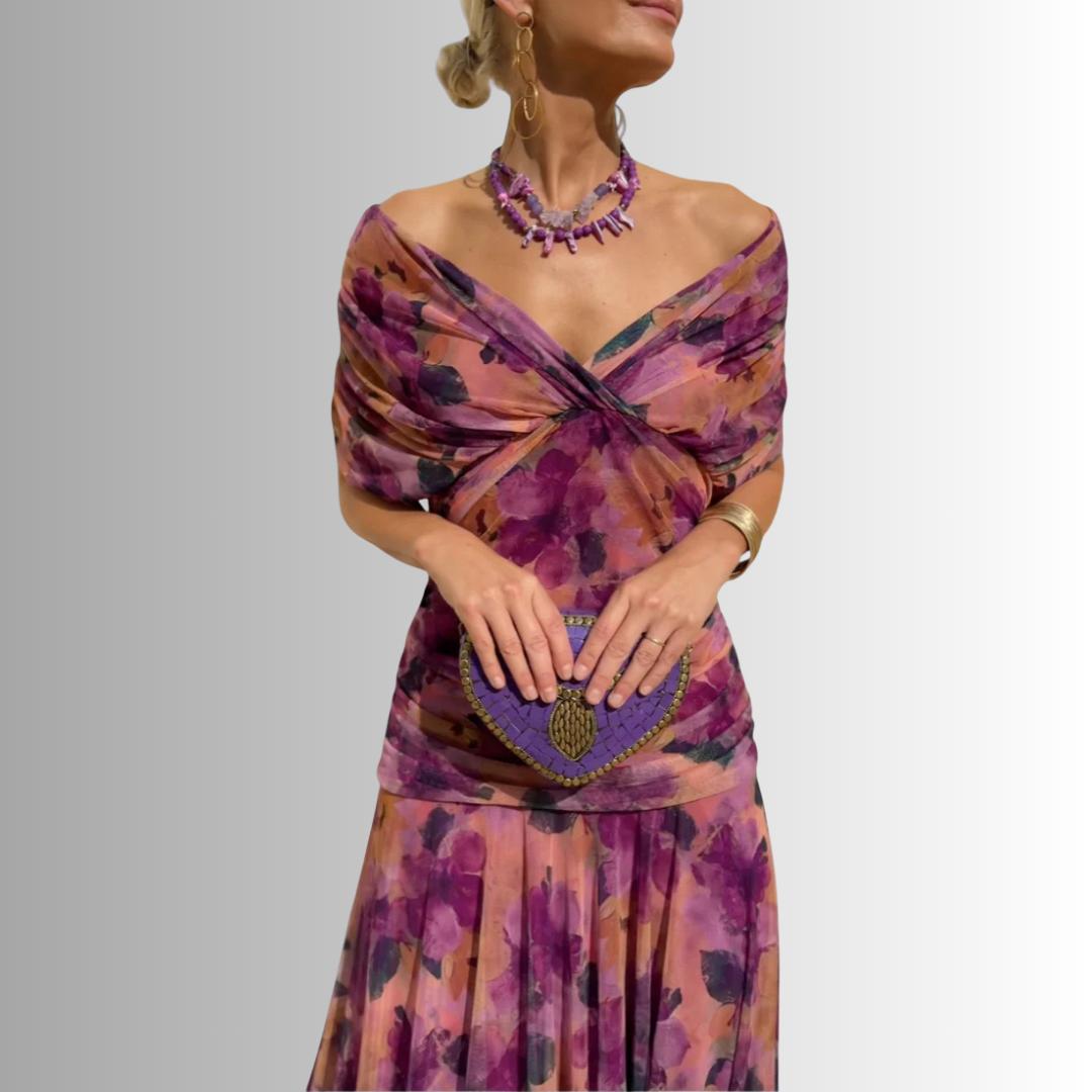 Laura | Draped V Neck Maxi