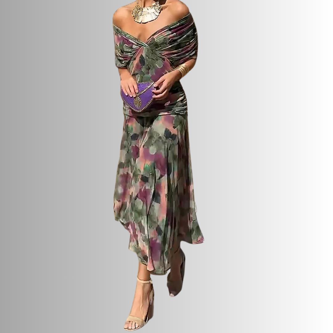 Laura | Draped V Neck Maxi