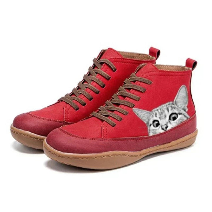 Eliza | Cat Graphic Ankle Boots