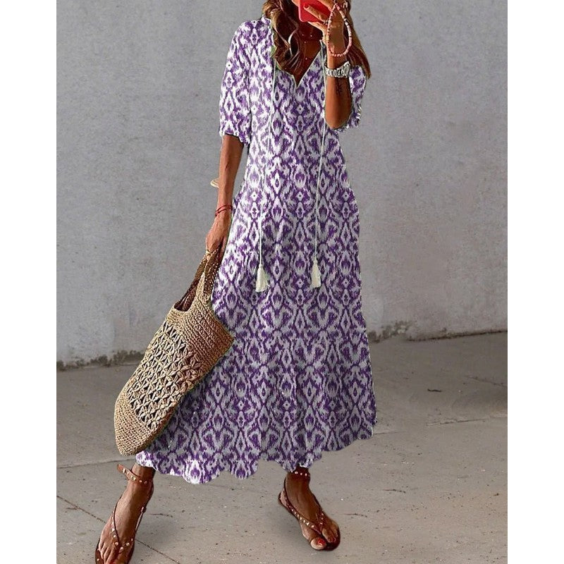 Anya | Bohemian Print Maxi Dress