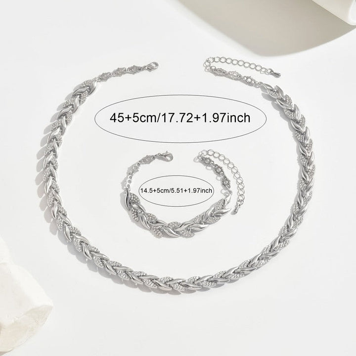 Elena | Rhinestone Chevron-Link Jewelry Set