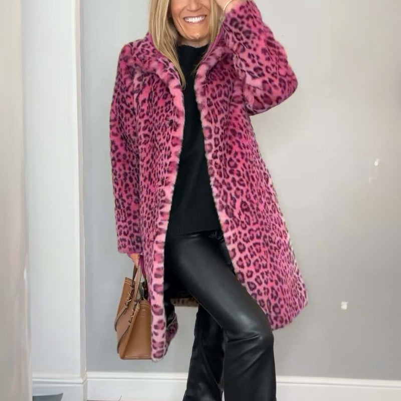 Dainna | Long Leopard Print Coat