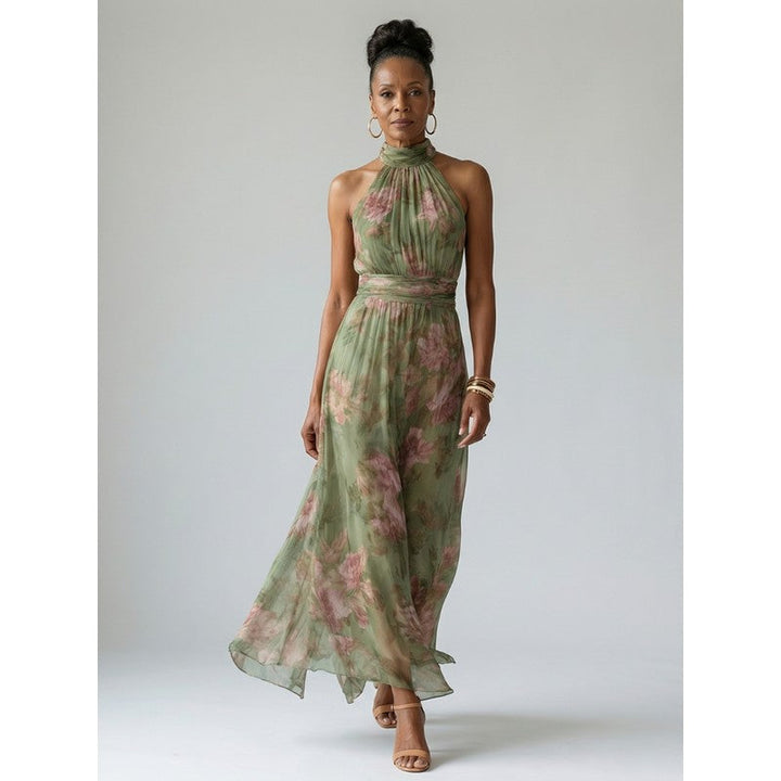 Sophie | Floral Halter Midi Dress