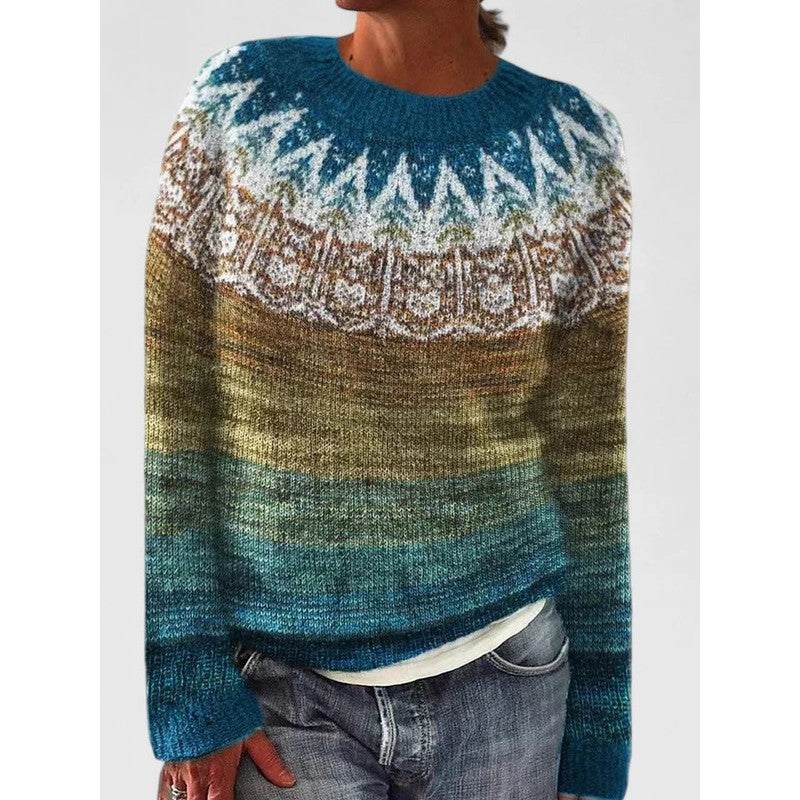 Yvanderrah | Fair Isle Yoke Relaxed Sweater