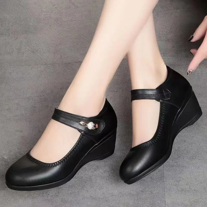 Lillian | Comfort Wedge Mary Jane Heels