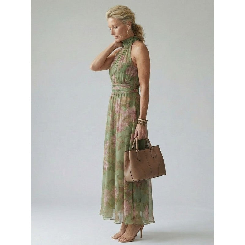 Sophie | Floral Halter Midi Dress
