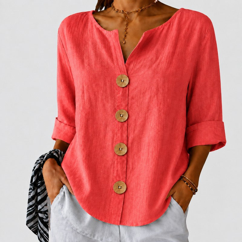 Amira | Button-Front Relaxed Blouse